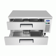 Soubassement réfrigéré positif tropicalisé 2 tiroirs L 1230 mm Atosa_1