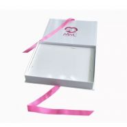 Boîte cadeau pliable brillante blanche - fermeture ruban - semelle intérieure - Zeal-X Packing - 195*140*45mm_1