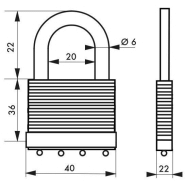 Cadenas à clé Green Adventure 40 mm - laiton, double verrouillage, 2 clés crantées - THIRARD_1