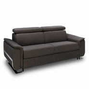 Canapé convertible express Réaumur 120 cm - sommier à lattes - matelas 16 cm tweed gris graphite - fabrication italienne_1