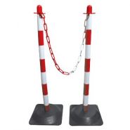 Pk906rb - barrière à chaîne poteaux plastique - signals - h 900 x ø 40 mm_1