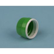 CGL014 - Bouchon à vis PE vert avec bague pour flacon DIN28 - Auxilab_1