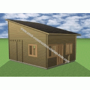 Chalet en bois plain-pied albertville / madrier 44 mm / 36 m² / toit monopente