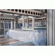 Ensacheuse automatique de flacons - conditionnement thermoplastique en LDPE avec tapis transporteur et palettiseur_1