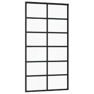 Vidaxl porte coulissante verre esg et aluminium 102x205 cm noir 151019_1