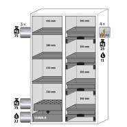 Armoire de sécurité combinée K-PHOENIX Vol.2-90 - modèle K90.196.120.MF.FWAC - stockage mixte inflammables et corrosifs_1