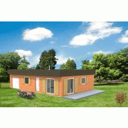 Maison à ossature en bois plain-pied ebène 4 / en kit / surface habitable 96.08 m² / surface brute 111.80 m² / toit plat