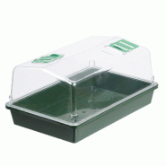 Mini-serre de culture - H 18 x 37.5 x 24 cm - Pour semis et bouturage avec couvercle transparent et aérateurs_1