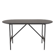 Table basse ovale DILA - 70x35 cm - Pieds en métal - Design épuré et robuste_1