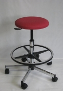 Tabouret médical en vinyle supérieur - assise tendue - 13 coloris - diamètre 33cm_1