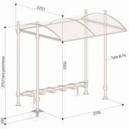 Abri vélo semi-ouvert deco / structure en aluminium / bardage en polycarbonate / pour 6 vélos_1