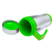 Mug thermo - double paroi en acier inoxydable - 450 ml - poignée et finitions en plastique colorées_1