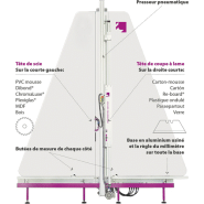 Coupeuse pneumatique verticale Wincut - découpe matériaux semi-rigides et verre jusqu'à 305 cm - têtes interchangeables_1