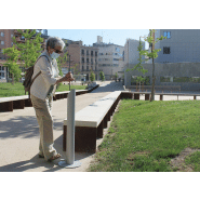 Distributeur de gel hydroalcoolique v1 - avec pédale mécanique - 1L - acier inoxydable - produit breveté_1