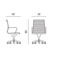 Fauteuil de bureau design en résille blanc - Dossier standard Mesh - Référence 9510 FR201 - Fabriqué en Italie_1