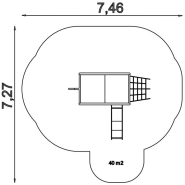Structure maison moderne en acier inoxydable pour aire de jeux - Conforme EN1176 - Référence BT16035_1