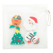 Set de gommes décor Noël - 4 figurines de Noël - Livré dans une pochette en PVC_1