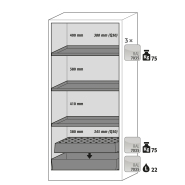 Armoire de sécurité Q-CLASSIC-30 modèle Q30.195.086.FU.WDASR - réf 37581-060-34628 - Type 30 - Certifié NF EN 14470-1 et FM 6050_1