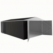 Garage simple métal / 18 m² / toit double pente / porte battante / 6 x 3 x 2.28 m_1