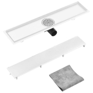 Vidaxl drain de douche avec couvercle 2 en 1 63x14 cm acier inoxydable 146007_1