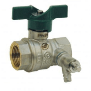 Vanne f/f poignée verte nf 26/34 à purge - 301282_1