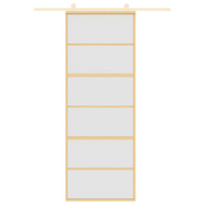 Vidaxl porte coulissante doré 76x205 cm verre esg dépoli et aluminium 155163_1