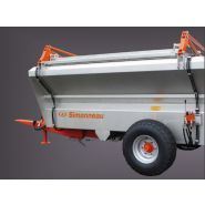 Remorque basculante avec système de vibration pour déchargement de vendange