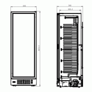 Congélateur 1 porte en verre noir 382l l640 négative 7464.0064 COMBISTEEL_1