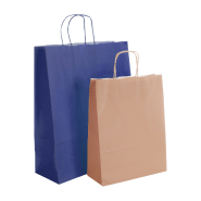 Sac publicitaire en papier kraft - poignée torsadée - 100 g/m² - couleur bleu_1