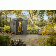 Abri jardin résine aspect bois Darwin 46 - 2,2 m² - Gris_1