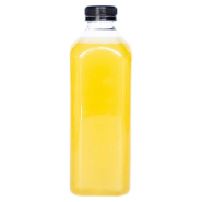 Bouteille PET transparent + bouchon plastique noir 1000ml 7,6x22,6cm - par 70_1