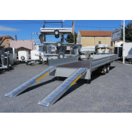 Remorque plateau Humbaur HN 256221 GR - 2 essieux, roues surbaissées, ridelles alu_1