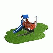 Structure de jeux 2 tours avec manipulation nautilus - STI20904I - pour enfants de 1 à 8 ans - capacité 22 enfants - avec toboggan et mur d'escalade_1