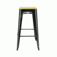 Tabouret haut restaurant métal Austin - NOIR_1