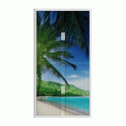 Armoire à rideaux avec décor mer - EasyOffice. - Haute, Palmier_1