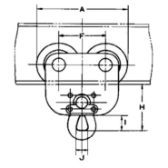 Chariot porte-palan Elephant par poussée 106 - pour poutres IPE et IPN - roues à roulements à billes_1