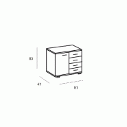 Commode buffet Caramella 4 tiroirs - 1 porte blanc mat - design contemporain_1