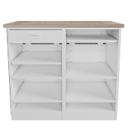 Comptoir Minimaliste G finition bambou et blanc L116xP58xH100cm_1