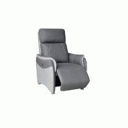 Fauteuil relax électrique Cabries - Zéro Gravité - Microfibre bi-color Plomb et Gris Perle_1