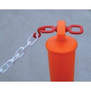 Ppvcret - barrière à chaîne poteaux pvc rétroréfléchissants - signals - h 1100 mm  ø 100 mm_1