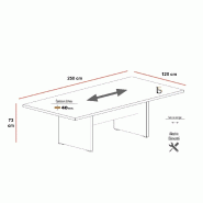 Table de réunion rectangulaire TAK - Mobel Linea. - Non, 250, Chêne veiné_1