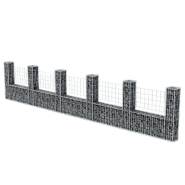 Vidaxl panier de gabion en forme de u acier galvanisé 570x20x100 cm 142547_1