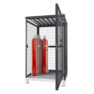 256858w - Local pour bouteilles de gaz GSN 1.15 - acier robuste, parois grillagées, stockage de 25 bouteilles de 50L_1