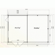 Garage avec carport bois granvillier 44 / 44 m² / toit double pente / porte battante / 8 x 5.50 x 3.31 m_1