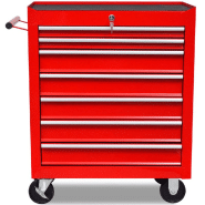 Vidaxl chariot à outils d'atelier avec 7 tiroirs rouge 141955_1