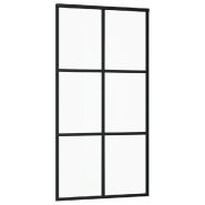 Vidaxl porte coulissante verre esg et aluminium 102x205 cm noir 151013_1