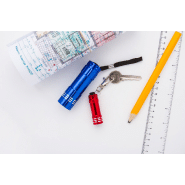 Lampe torche en aluminium - 9 LED - poignée cordelette - livrée avec 3 piles AAA - couleur bleue_1