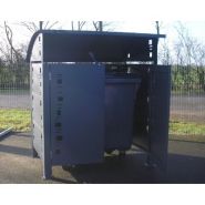 CC - Cache-conteneurs et abris poubelle - POP Industrie - pour 1 bac 4 roues ou 2 bacs 2 roues avec toit arrondi et panneaux décoratifs_1
