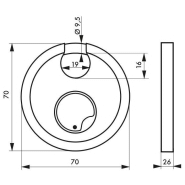 Cadenas à clé Astra+ 70 mm - 3 clés réversibles - Corps en inox et anse en acier cémenté_1