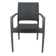 Fauteuil empilable d'extérieur en résine Baleares coloris gris foncé_1